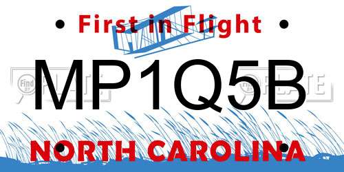 MP1Q5B North Carolina License Plate