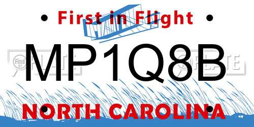 MP1Q8B North Carolina License Plate