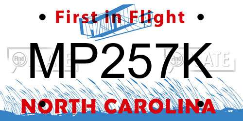 MP257K North Carolina License Plate