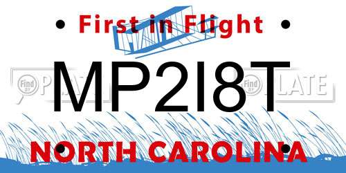 MP2I8T North Carolina License Plate