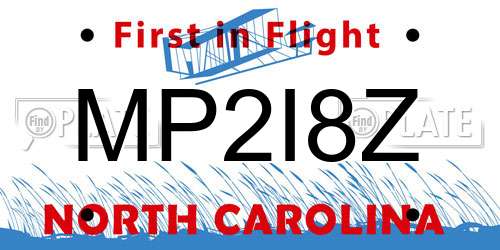MP2I8Z North Carolina License Plate