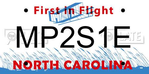 MP2S1E North Carolina License Plate