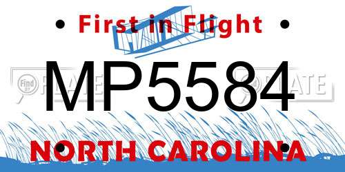 MP5584 North Carolina License Plate