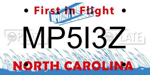 MP5I3Z North Carolina License Plate