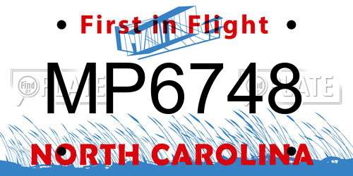 MP6748 North Carolina License Plate