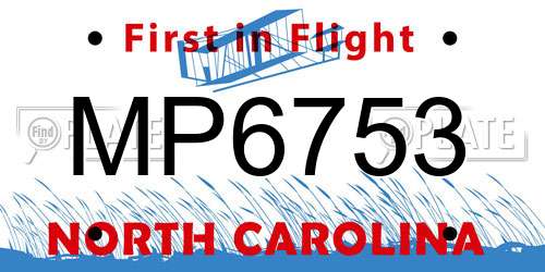 MP6753 North Carolina License Plate