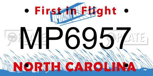 MP6957 North Carolina License Plate