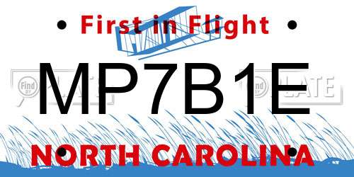 MP7B1E North Carolina License Plate