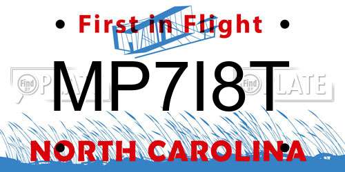 MP7I8T North Carolina License Plate