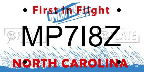 MP7I8Z North Carolina License Plate