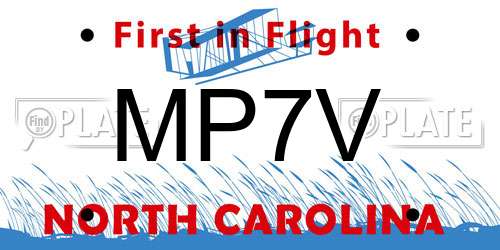 MP7V North Carolina License Plate