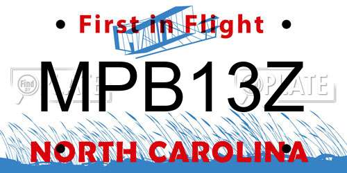 MPB13Z North Carolina License Plate