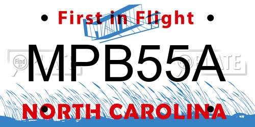 MPB55A North Carolina License Plate