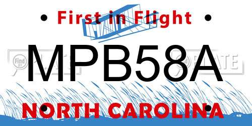 MPB58A North Carolina License Plate
