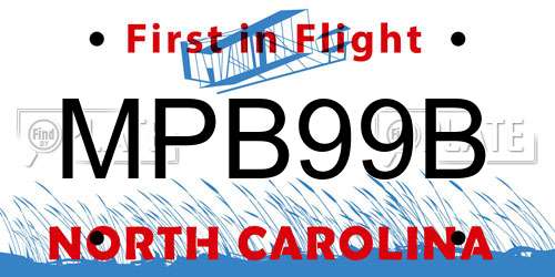 MPB99B North Carolina License Plate