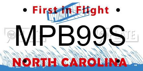 MPB99S North Carolina License Plate