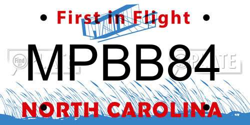 MPBB84 North Carolina License Plate