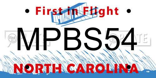 MPBS54 North Carolina License Plate