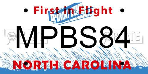 MPBS84 North Carolina License Plate