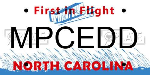 MPCEDD North Carolina License Plate