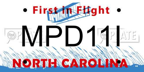 MPD11I North Carolina License Plate
