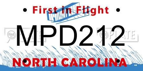 MPD212 North Carolina License Plate