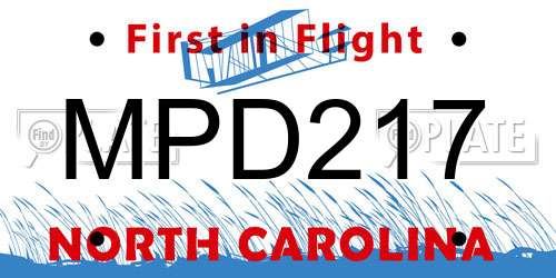 MPD217 North Carolina License Plate