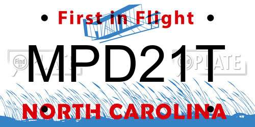 MPD21T North Carolina License Plate