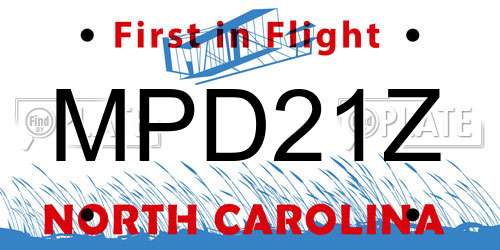 MPD21Z North Carolina License Plate