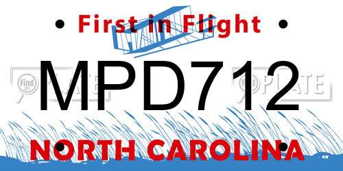 MPD712 North Carolina License Plate