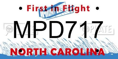 MPD717 North Carolina License Plate