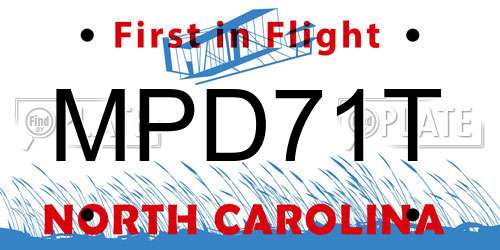 MPD71T North Carolina License Plate