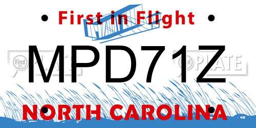 MPD71Z North Carolina License Plate