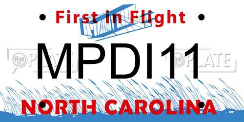 MPDI11 North Carolina License Plate