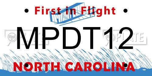 MPDT12 North Carolina License Plate