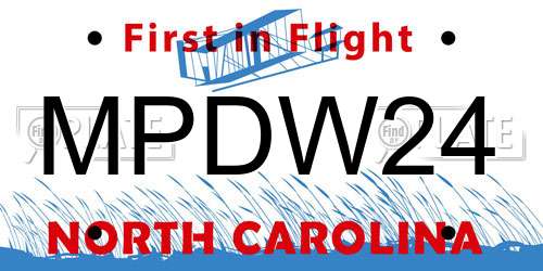 MPDW24 North Carolina License Plate