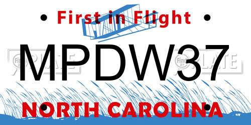 MPDW37 North Carolina License Plate
