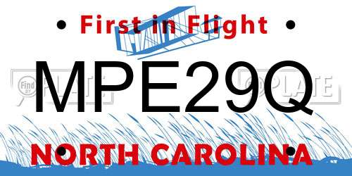 MPE29Q North Carolina License Plate