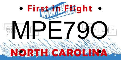 MPE79O North Carolina License Plate