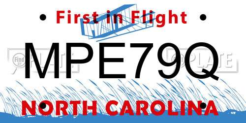 MPE79Q North Carolina License Plate