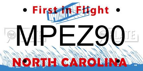MPEZ90 North Carolina License Plate