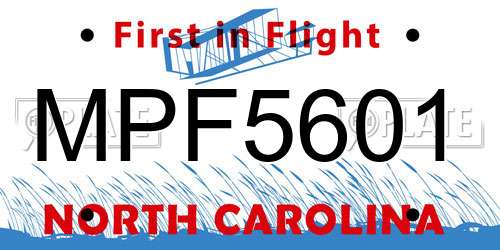 MPF5601 North Carolina License Plate
