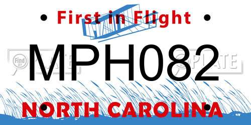 MPH082 North Carolina License Plate