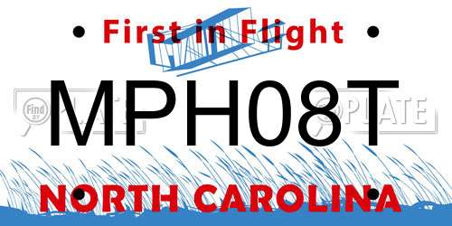 MPH08T North Carolina License Plate