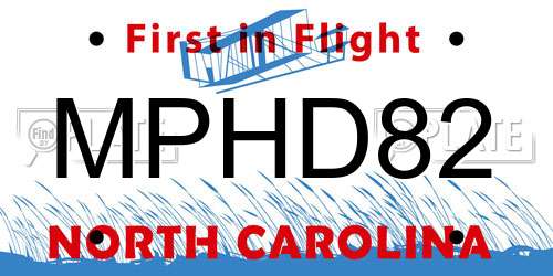 MPHD82 North Carolina License Plate