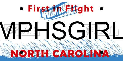 MPHSGIRL North Carolina License Plate