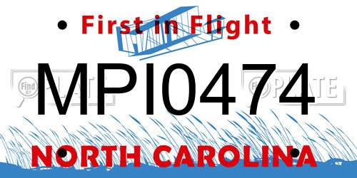 MPI0474 North Carolina License Plate