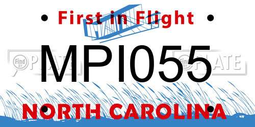 MPI055 North Carolina License Plate