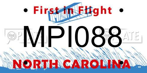 MPI088 North Carolina License Plate