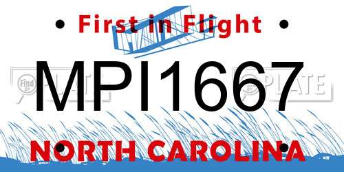 MPI1667 North Carolina License Plate